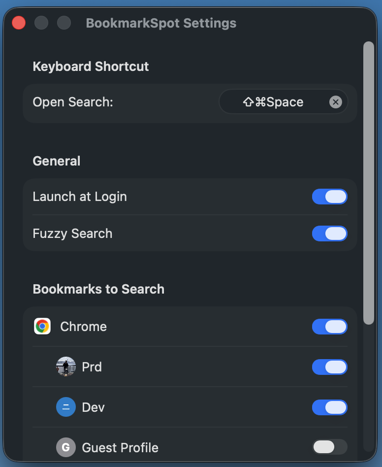 Settings